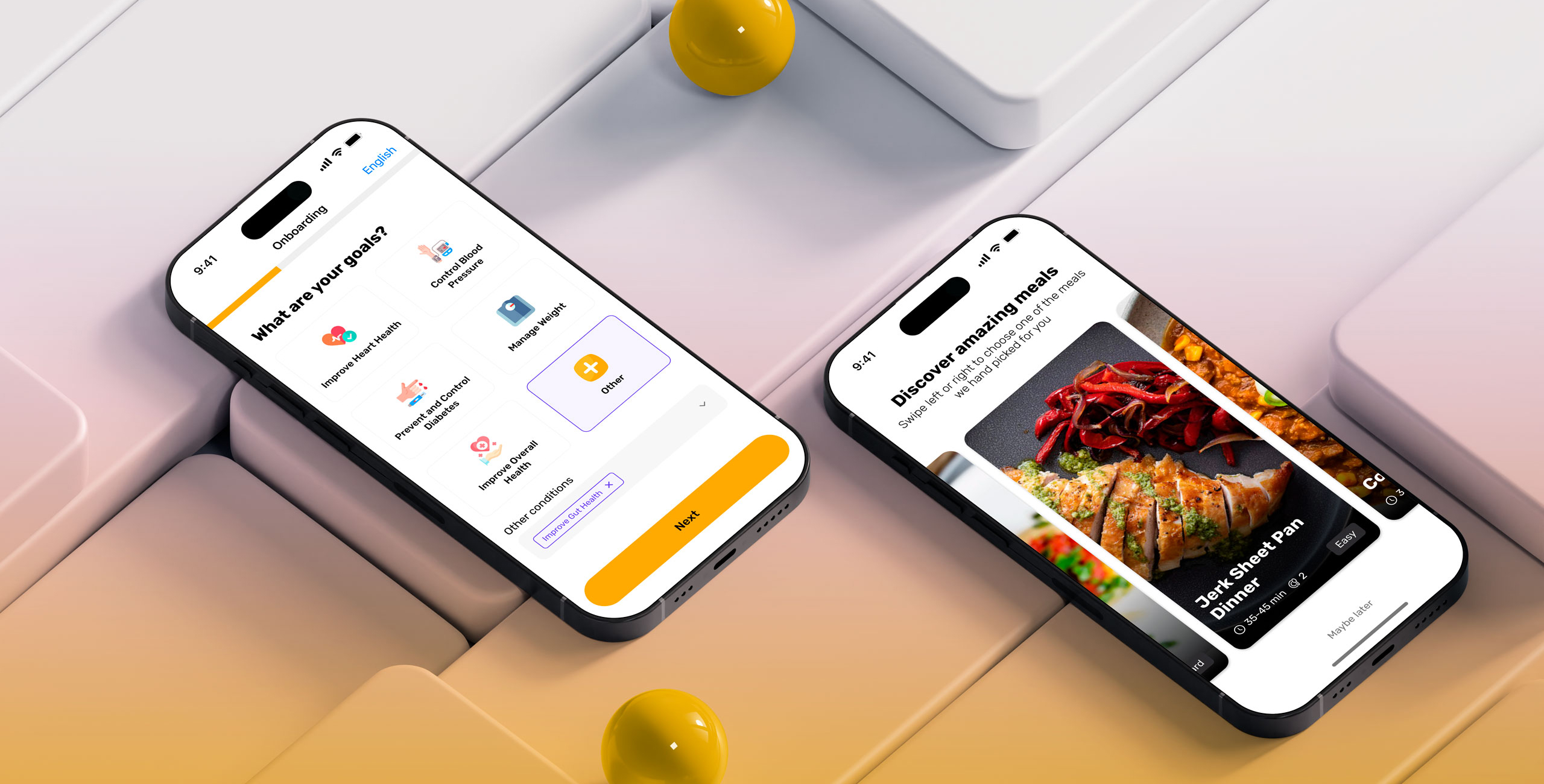 Mobile app for onboarding patients into healthier nutrition habits and plans.